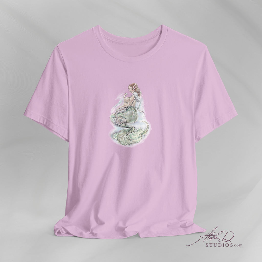 Watercolor Mother Mermaid and Baby Tee | Pastel Ocean Fantasy Shirt