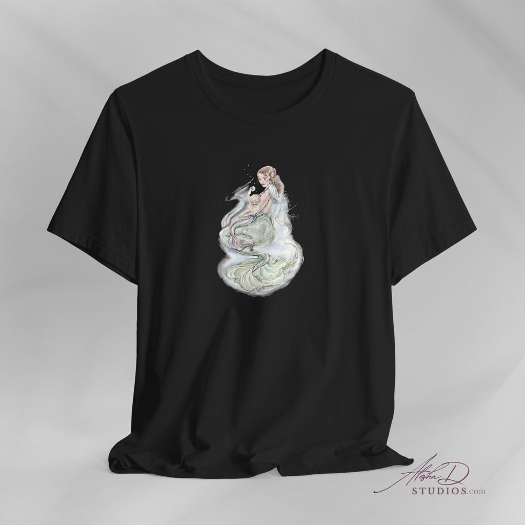 Watercolor Mother Mermaid and Baby Tee | Pastel Ocean Fantasy Shirt