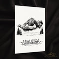 Alaska Mountain Sketch Poster | Watercolor Matte Poster