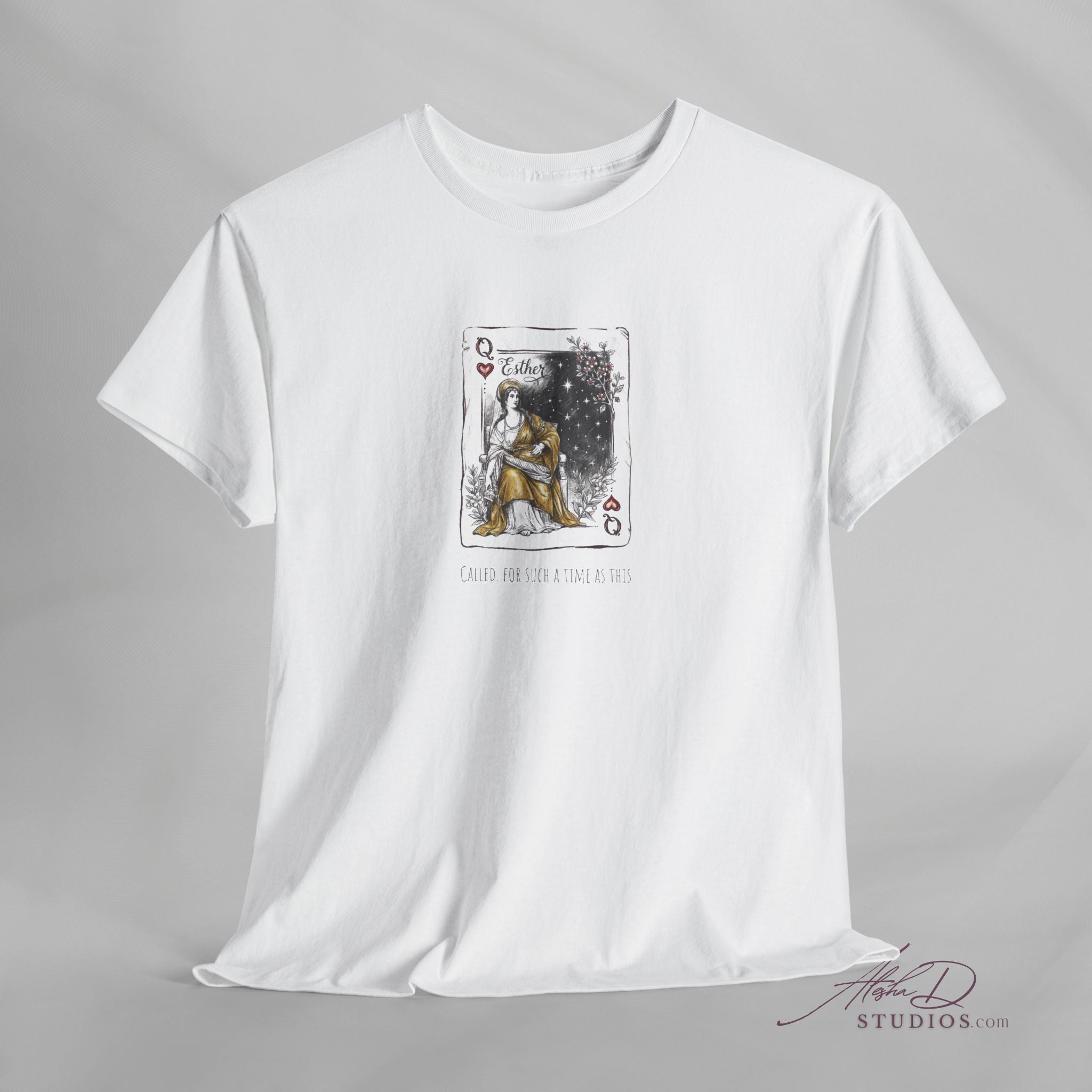 Queen of Hearts Esther 4:14 Playing Card Bible Art T-Shirt