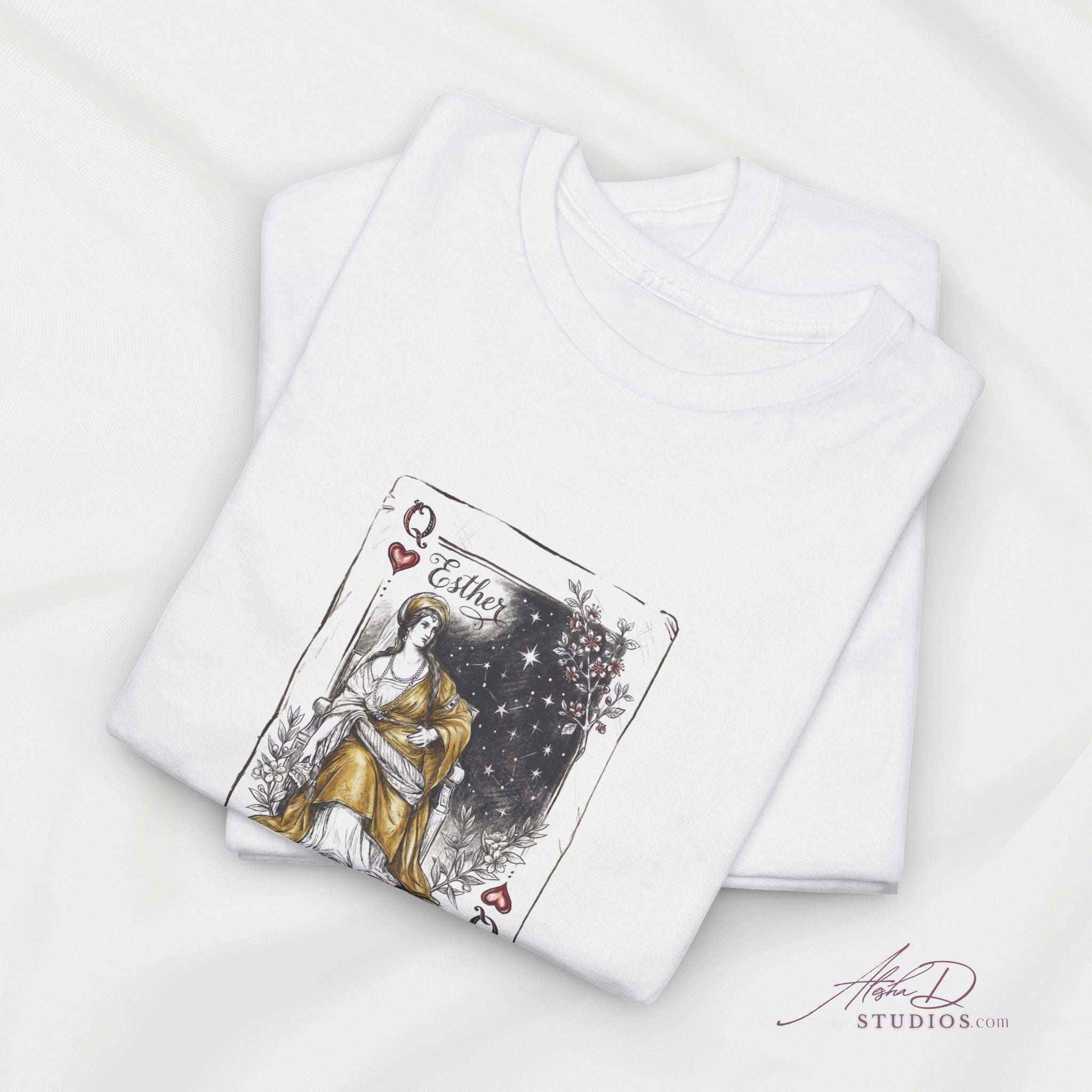 Queen of Hearts Esther 4:14 Playing Card Bible Art T-Shirt