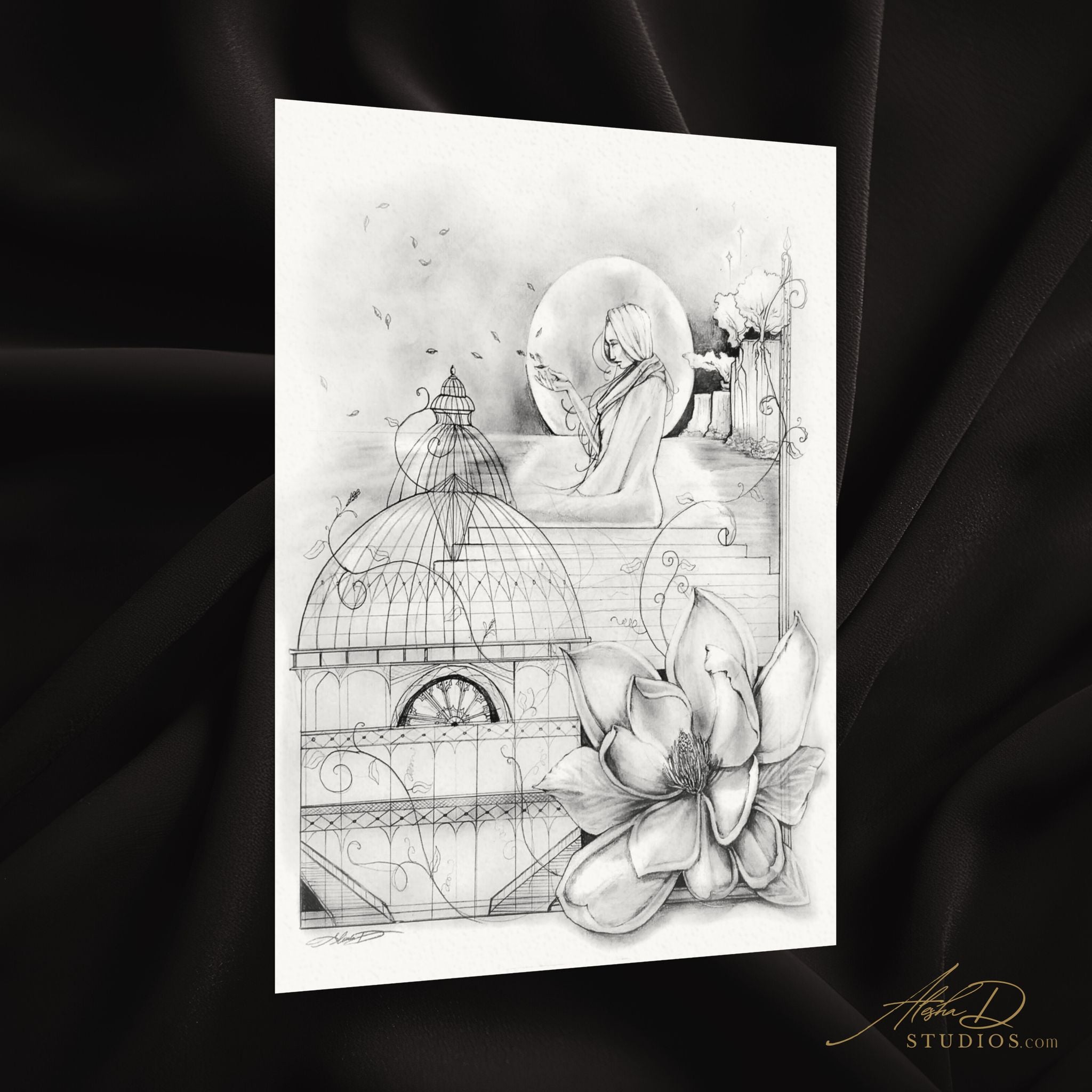 Botanical Moon 'Serendipity' | Textured Matte Art Print