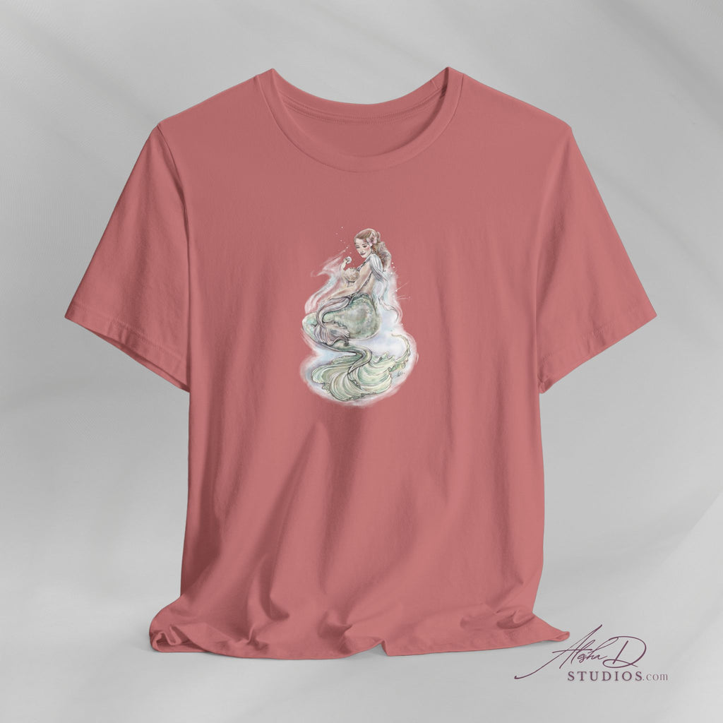 Watercolor Mother Mermaid and Baby Tee | Pastel Ocean Fantasy Shirt