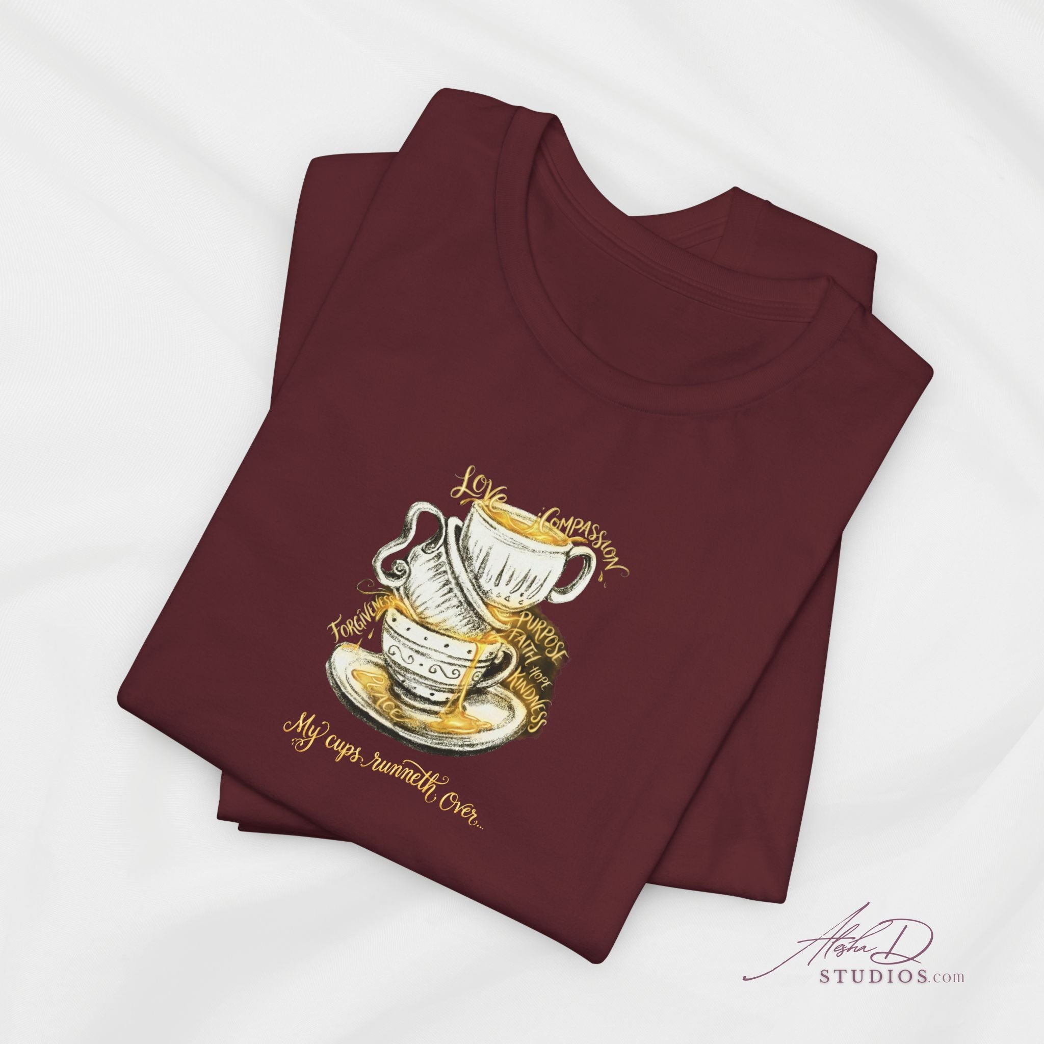 My Cups Runneth Over Jesus T-Shirt | Rivers of Gold, Divine Abundance, Praise Worship