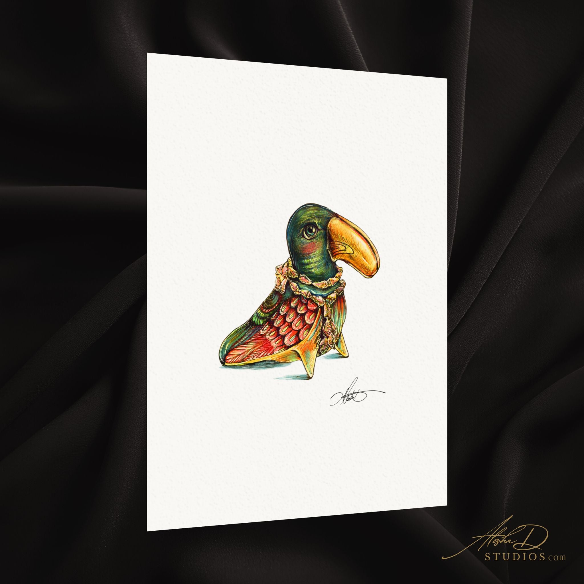 Toucan Inked Illustration | Matte Textured Art Print