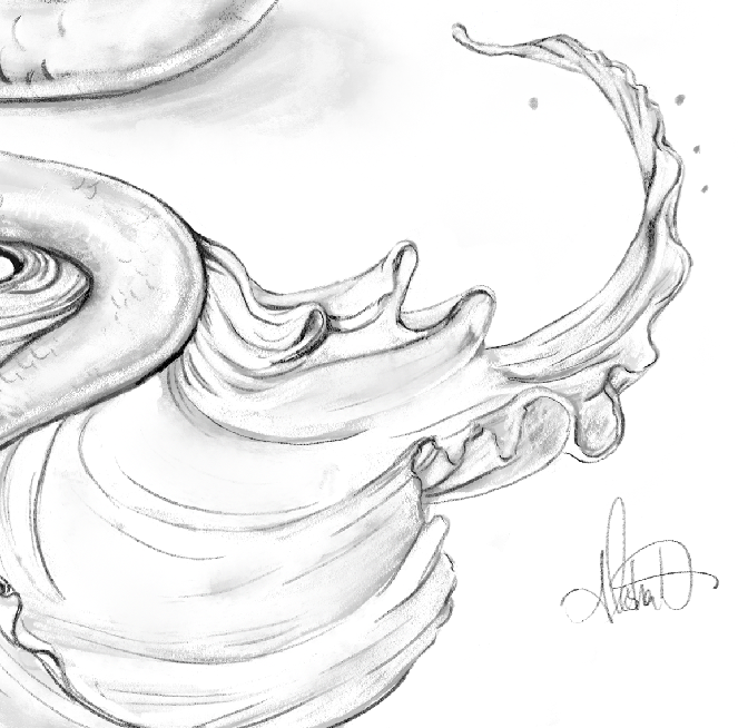 Mermaid Mother and Baby, Poster | Textured Watercolor Matte Print