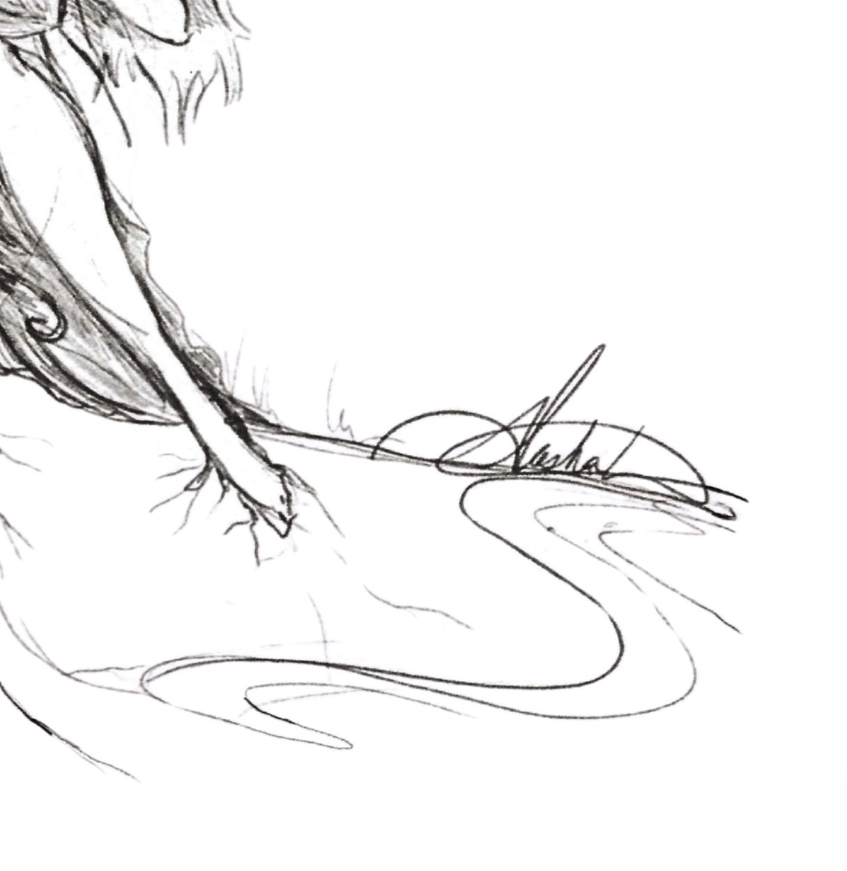 Blossoming Woman "Seed of Hope" Fine Art Print | Hand Sketch | Matte Textured Art Paper