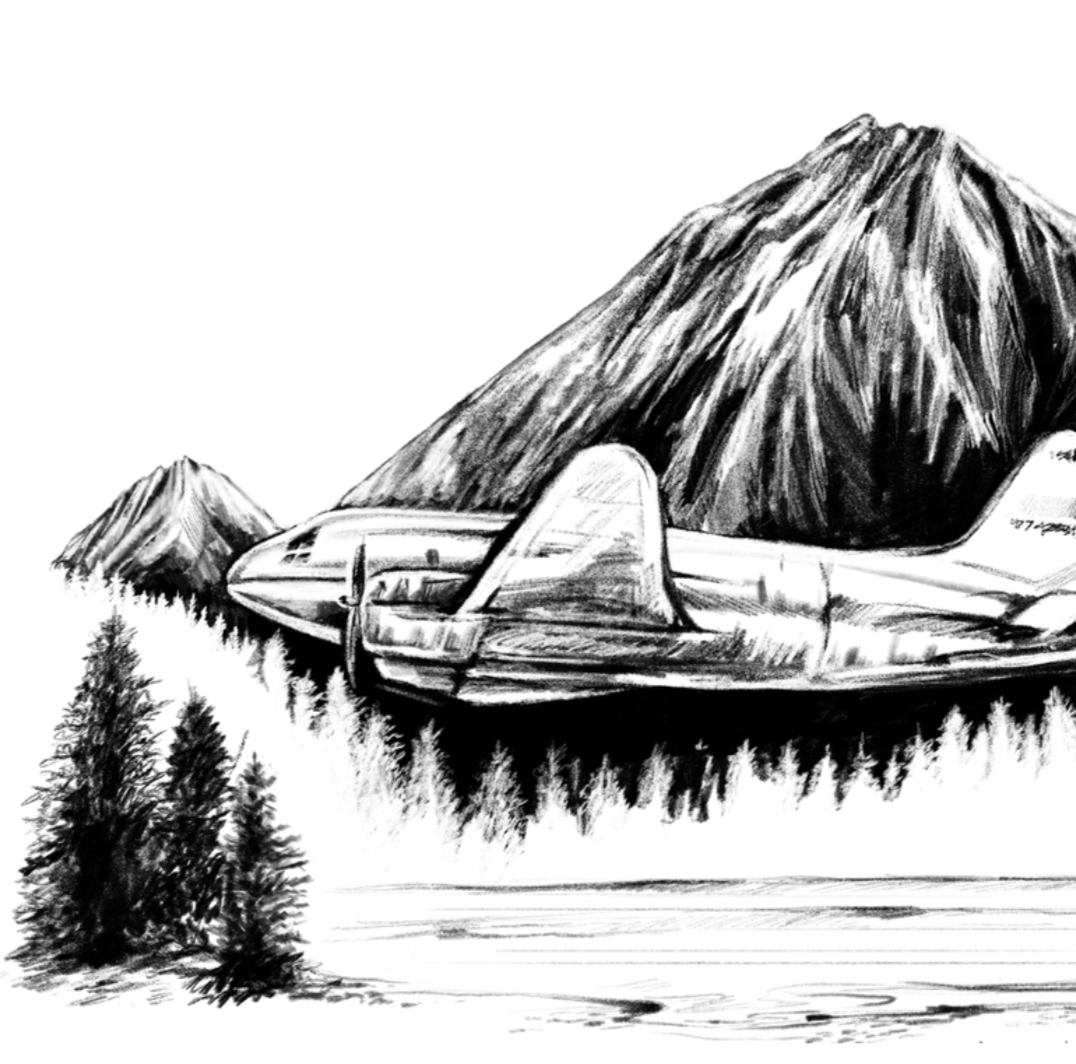 Alaska Mountain Sketch Poster | Watercolor Matte Poster