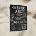 Mad Hatter's Tea Party Poster | Chalkboard Drink Me Wall Art