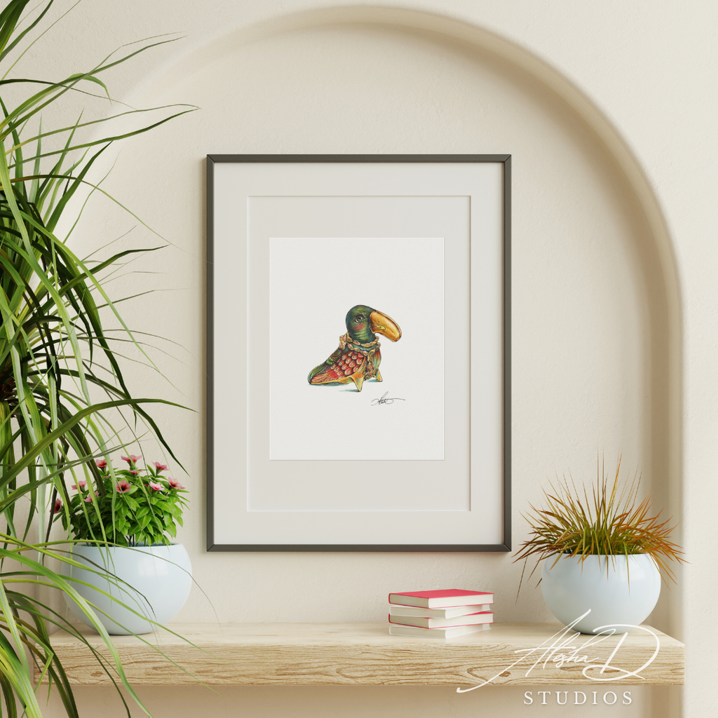 Toucan Inked Illustration | Matte Textured Art Print