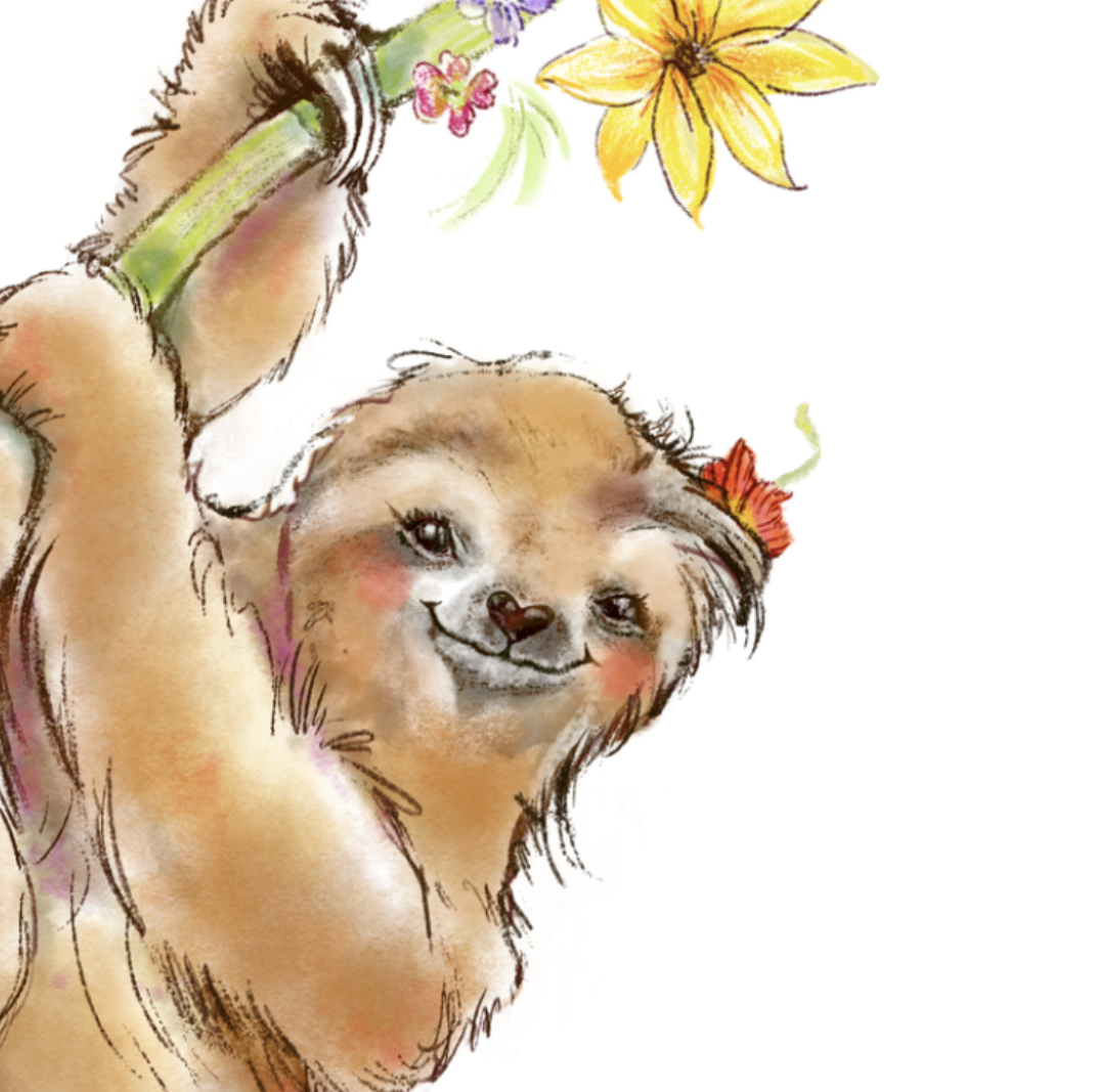 Take Your Time Sloth Illustration  | Watercolor Matte Print