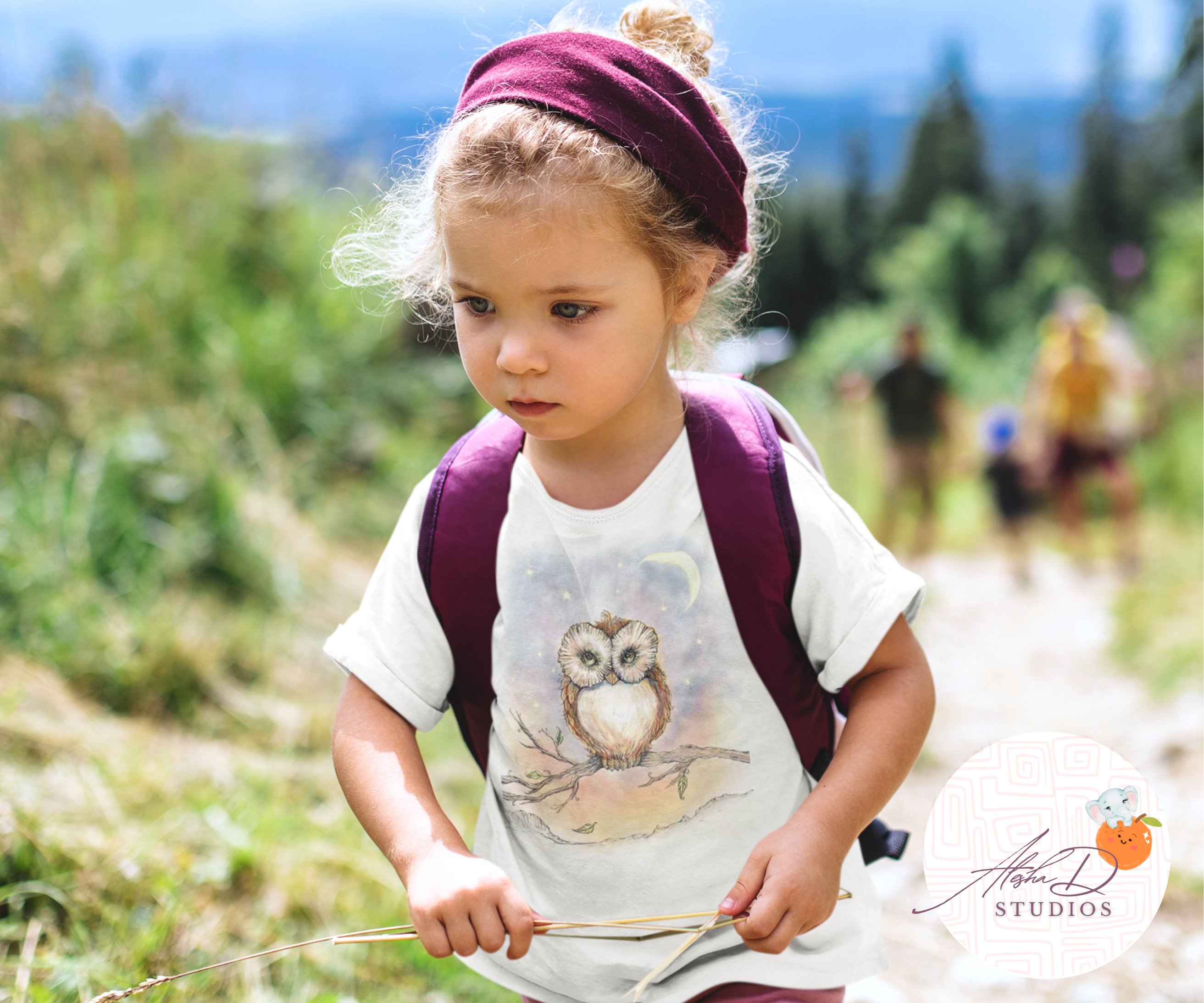 Toddler T‑Shirt — Watercolor Owl on Branch, Cute Nursery Gift