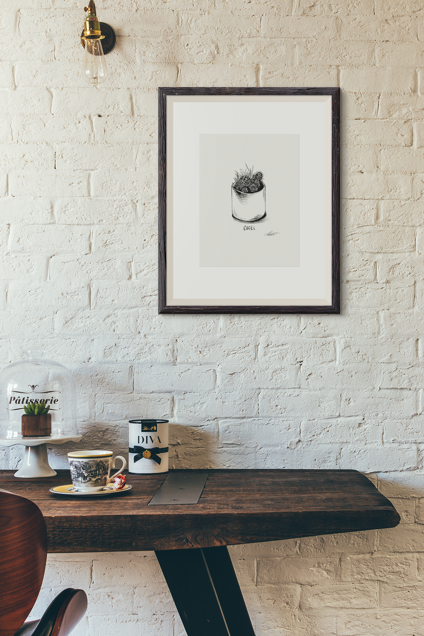 Cacti Watercolor Print — Textured Matte Poster