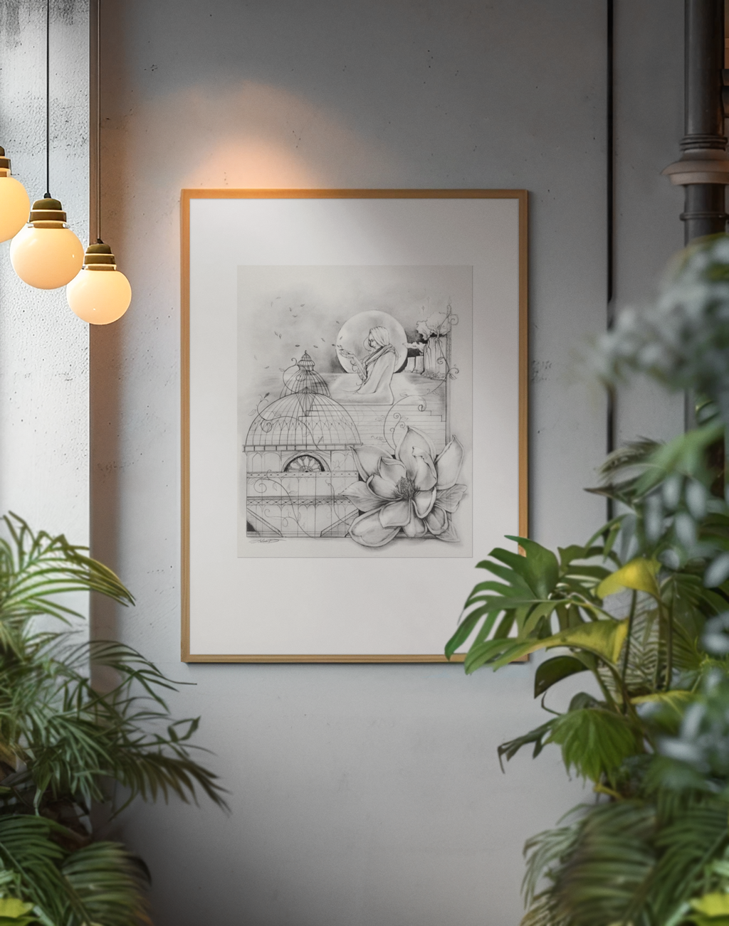 Botanical Moon 'Serendipity' | Textured Matte Art Print