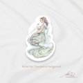 Mermaid Momma & Baby Transparent Outdoor Sticker — Die-Cut Vinyl