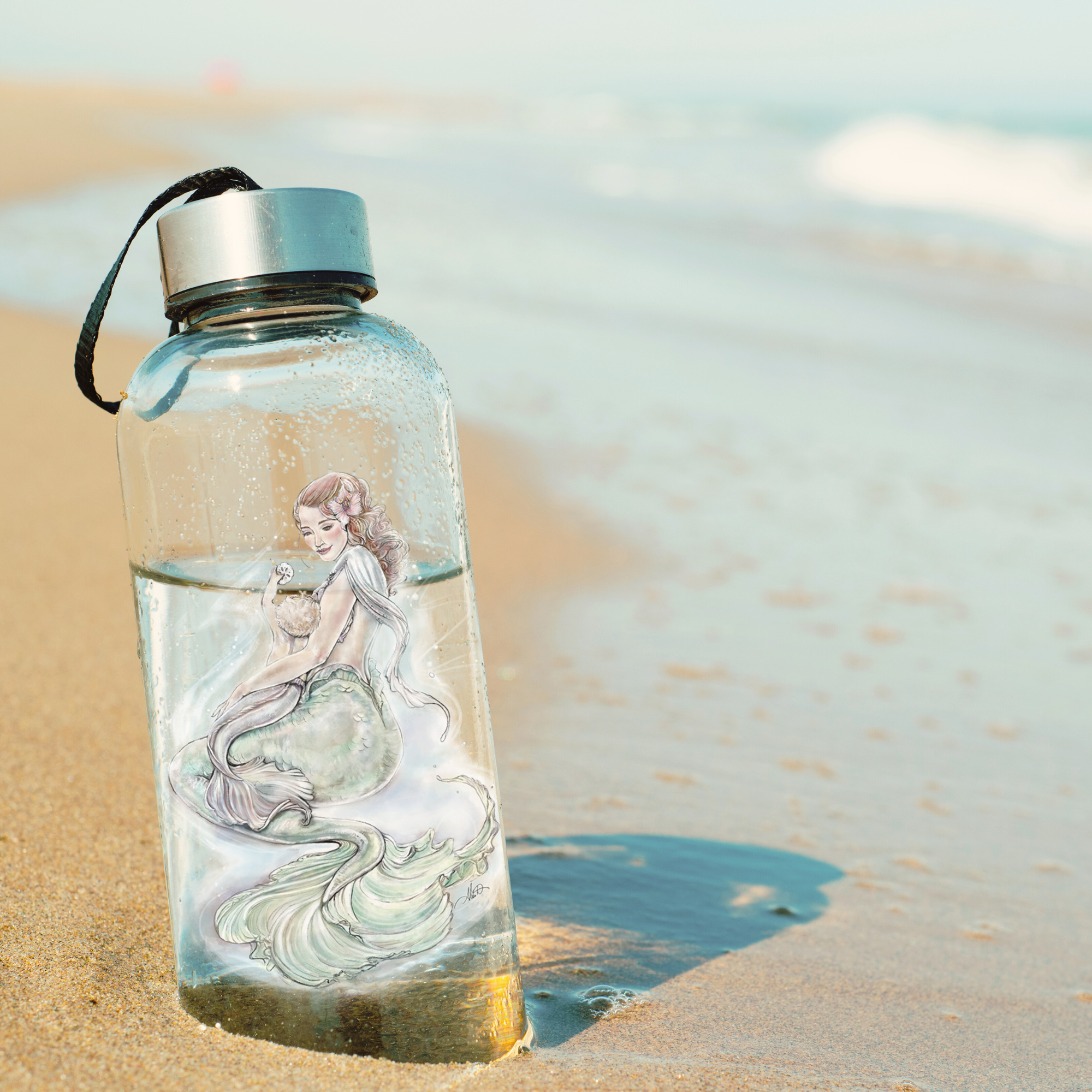 Mermaid Momma & Baby Transparent Outdoor Sticker — Die-Cut Vinyl