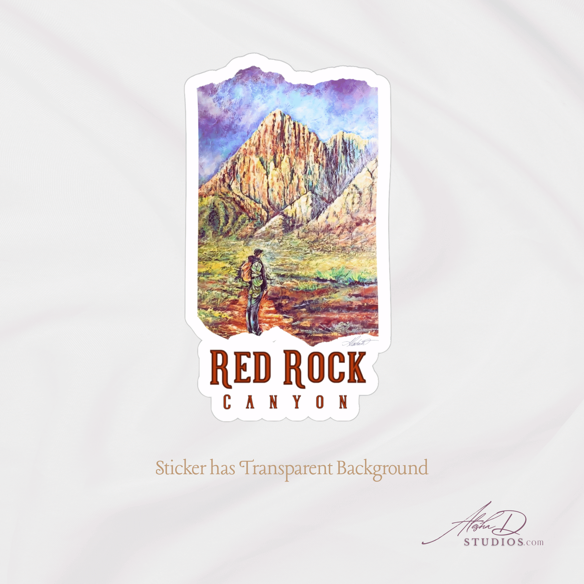 Red Rock Canyon Outdoor Sticker, Die-Cut Nature Decal, Travel Laptop Sticker, Scenic Car Decoration, Hiking Gift