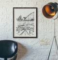 The Firmament " A Foot in Both Worlds" | Black Ink Sketch Matte Art Print