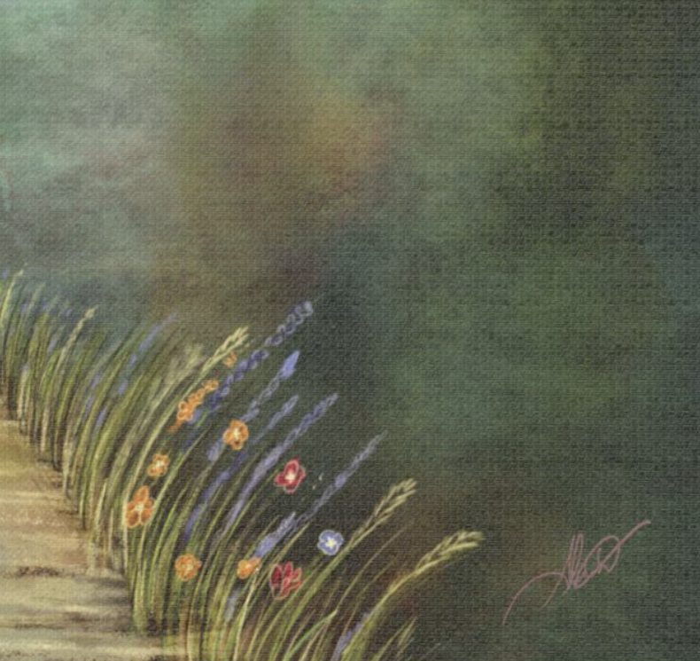 Sunflower Path Satin Canvas Print — Stretched Wall Art