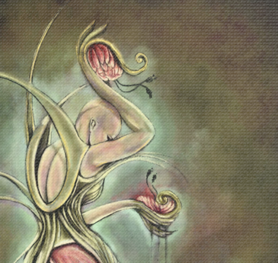 Botanical "Perseverance" Satin Canvas Print — Stretched Fine Art Wall Decor