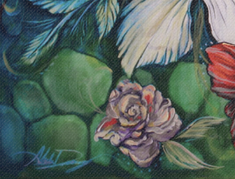 Elephant Floral Canvas Print — Stretched Satin Wall Art