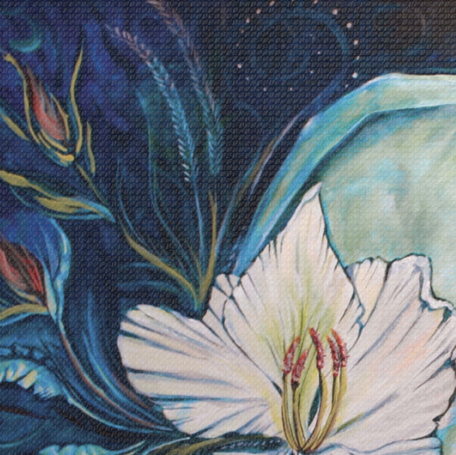 Elephant Floral Canvas Print — Stretched Satin Wall Art