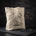 Queen of Hearts Tea Tote — Vintage Playing Card Canvas Tote