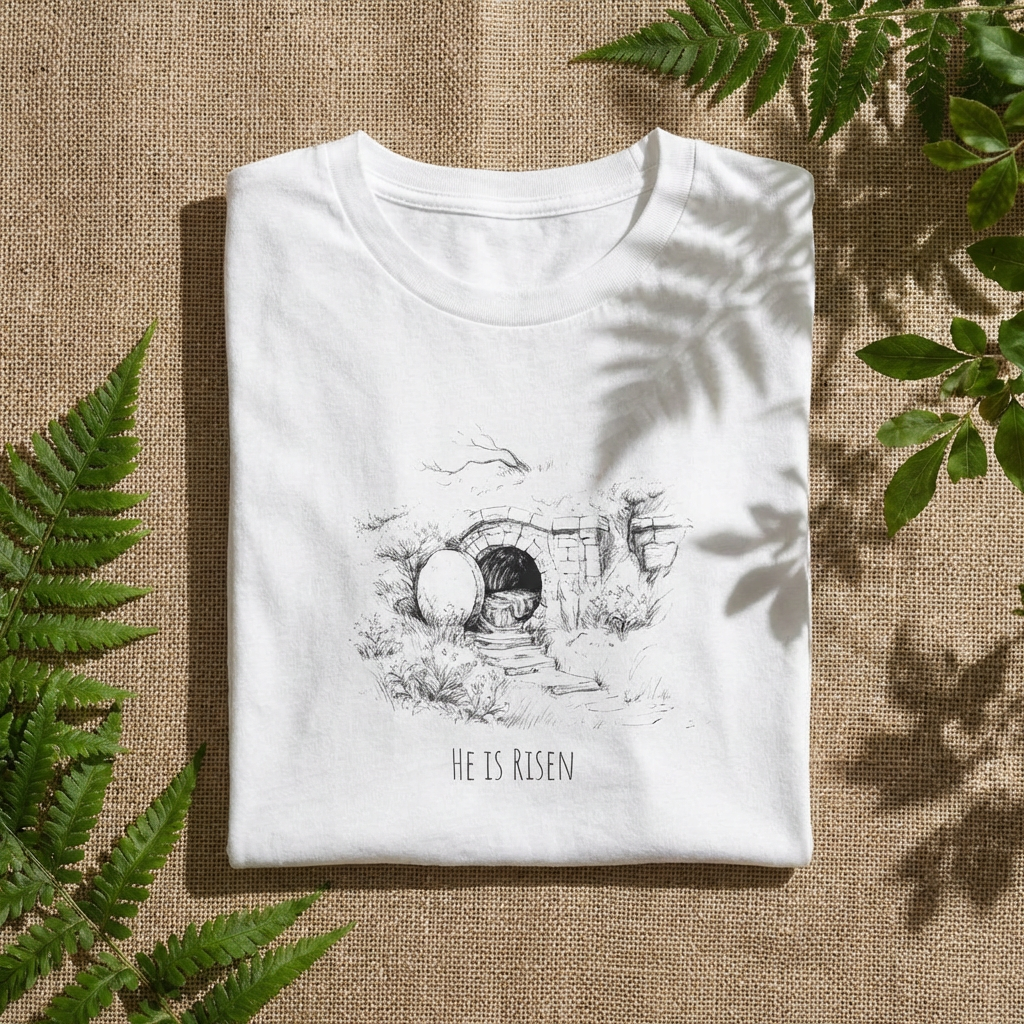 He Is Risen Jesus Empty Tomb Tee | Easter Resurrection Christian