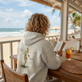 Blossoming Woman Botanical Zip Hoodie — "Stronger Than the Storm"