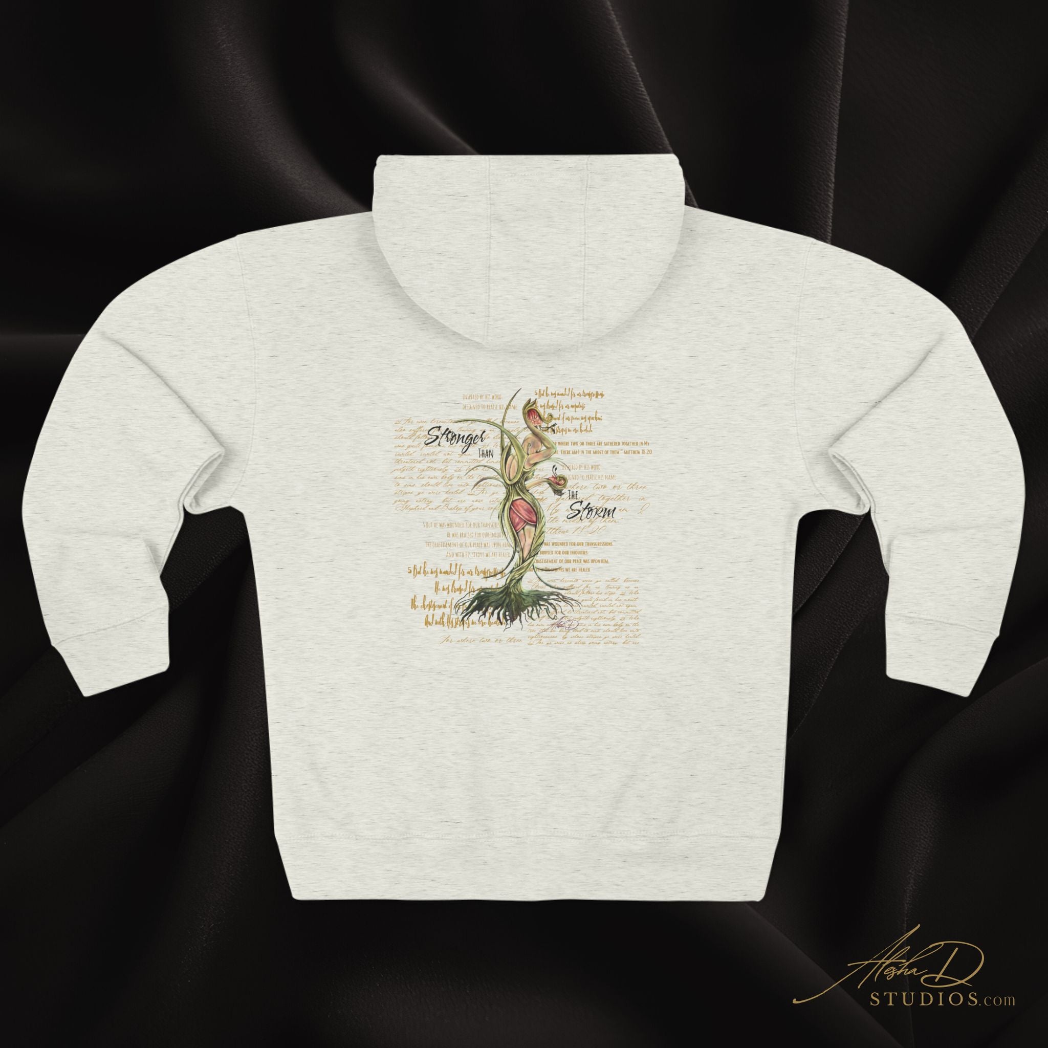 Blossoming Woman Botanical Zip Hoodie — "Stronger Than the Storm"
