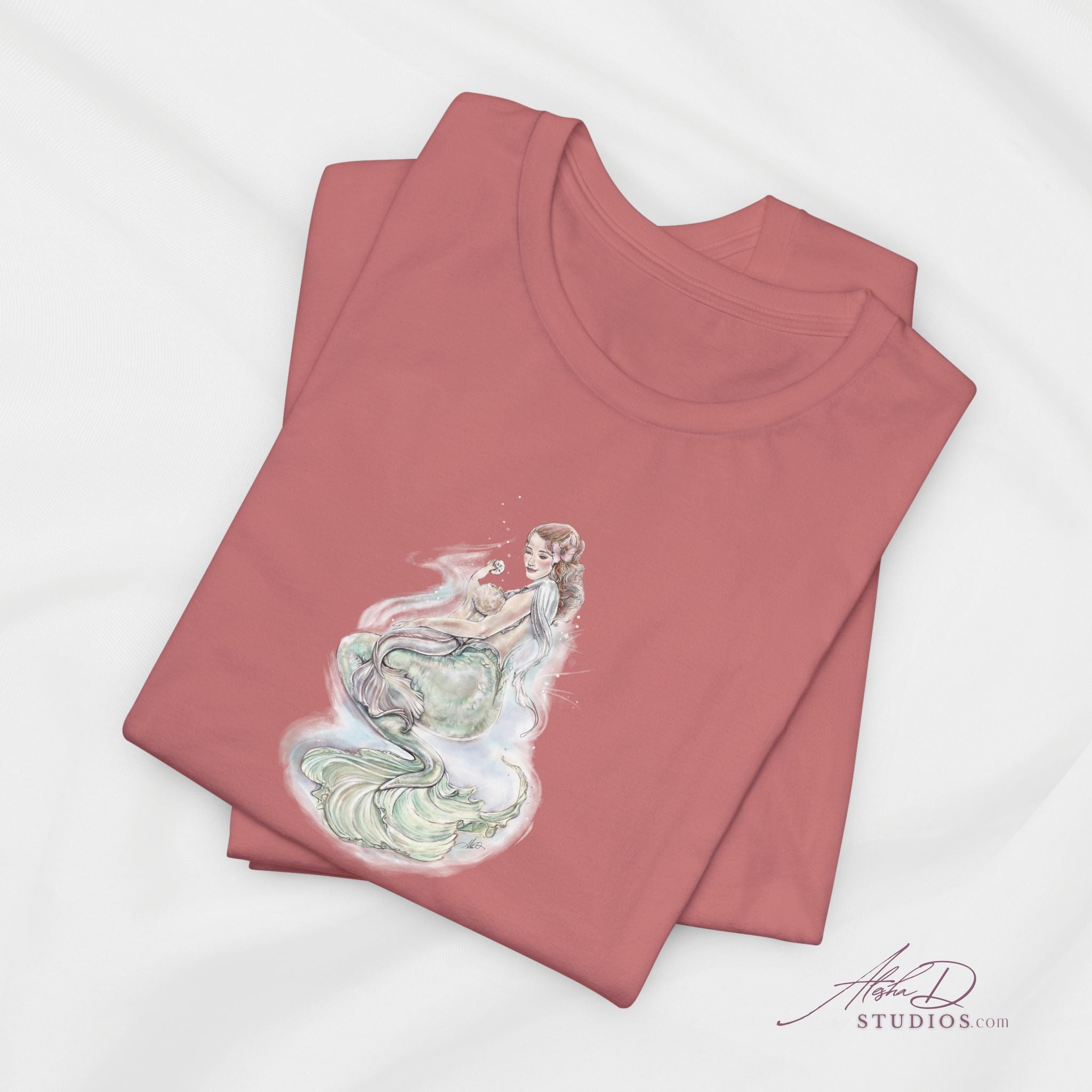 Watercolor Mother Mermaid and Baby Tee | Pastel Ocean Fantasy Shirt