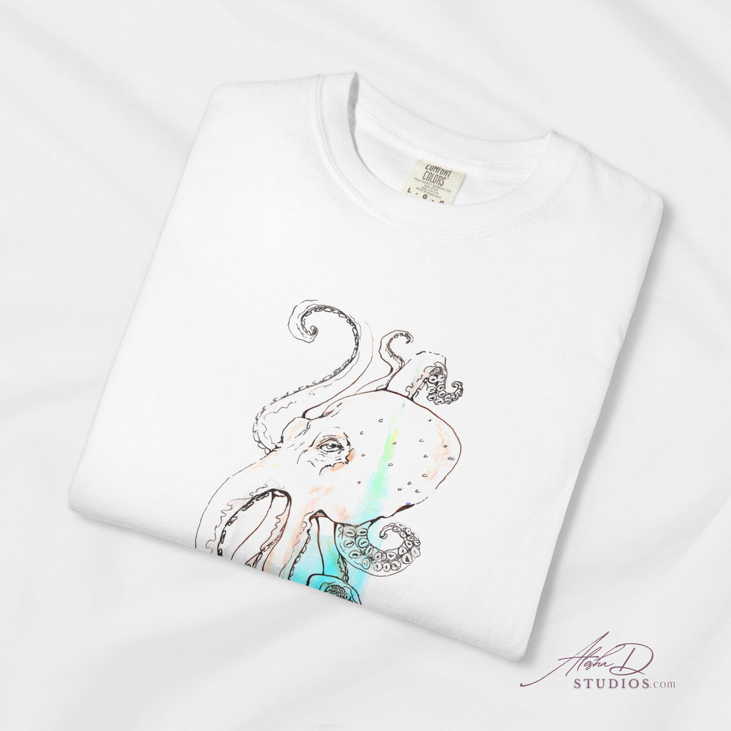 Octopus Watercolor T-Shirt — Abstract Sea Creature Art Tee