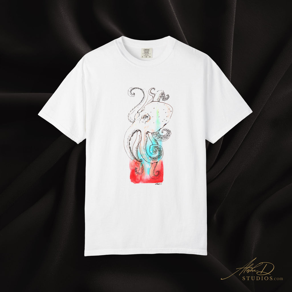 Octopus Watercolor T-Shirt — Abstract Sea Creature Art Tee