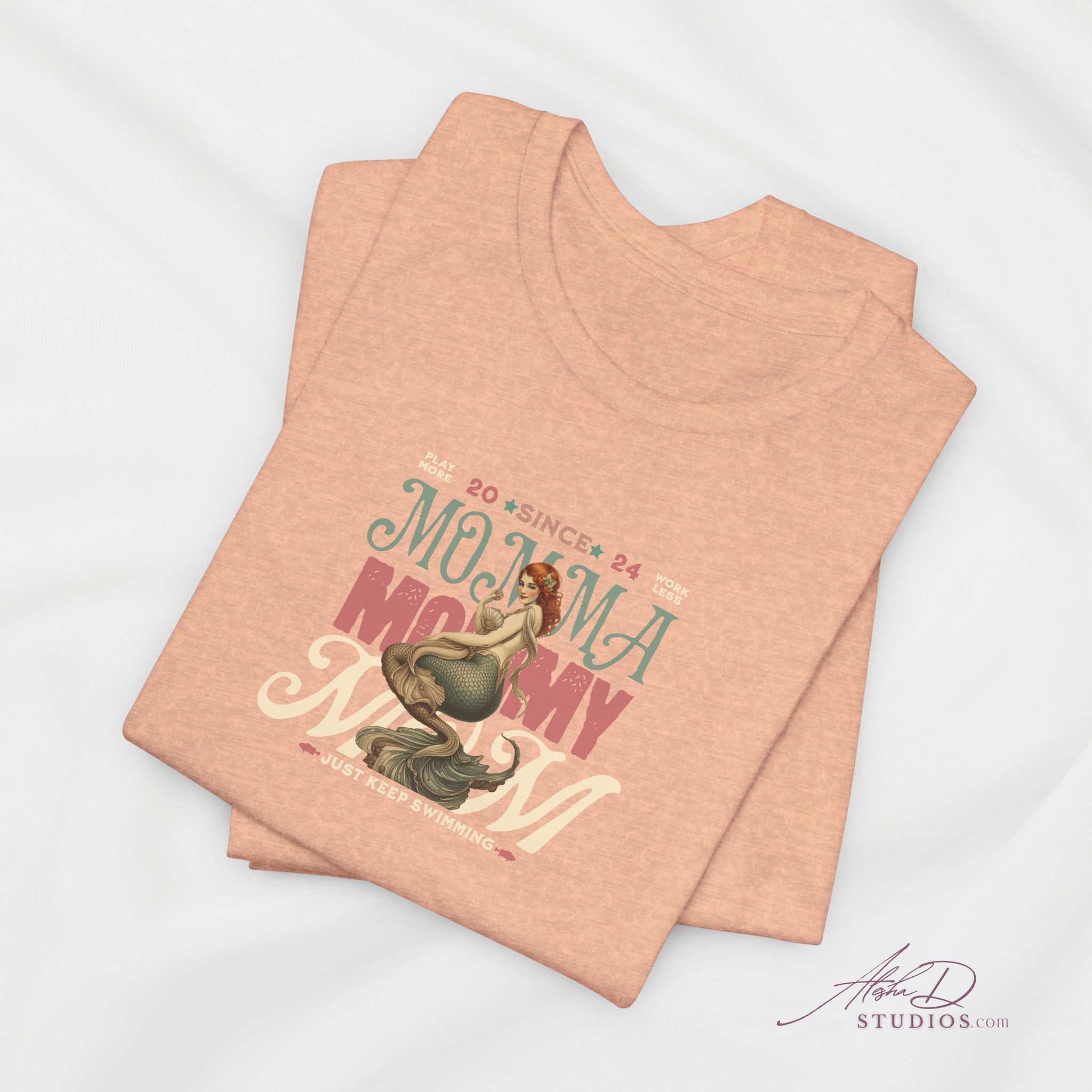 Mermaid Mom Graphic Tee | Mom Life Vintage T-Shirt